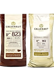 CALEBAUT SÜTLÜ 823 10 KG BELÇİKA ÇİKOLATASI  & CALLEBAUT BEYAZ  W2 10 KG BELÇİKA ÇİKOLATASI