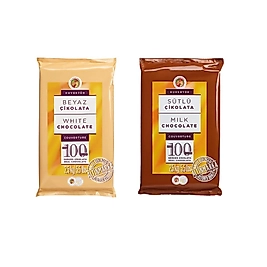 ALTINMARKA ALT 211 SÜTLÜ KUVERTUR ÇİKOLATA - ALT 182 BEYAZ KUVERTUR ÇİKOLATA 2 Lİ SET